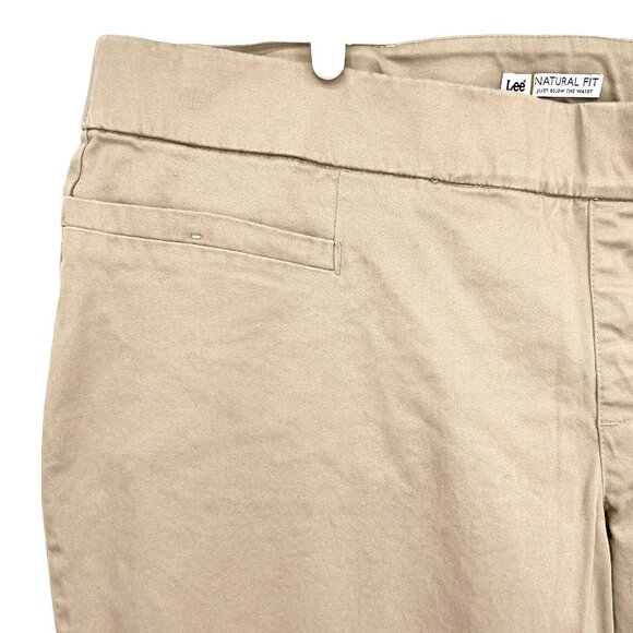 LEE Women's Natural Fit Pull-on Straight Leg High Rise Flat Tan Pants Size 24W - Picture 5 of 8